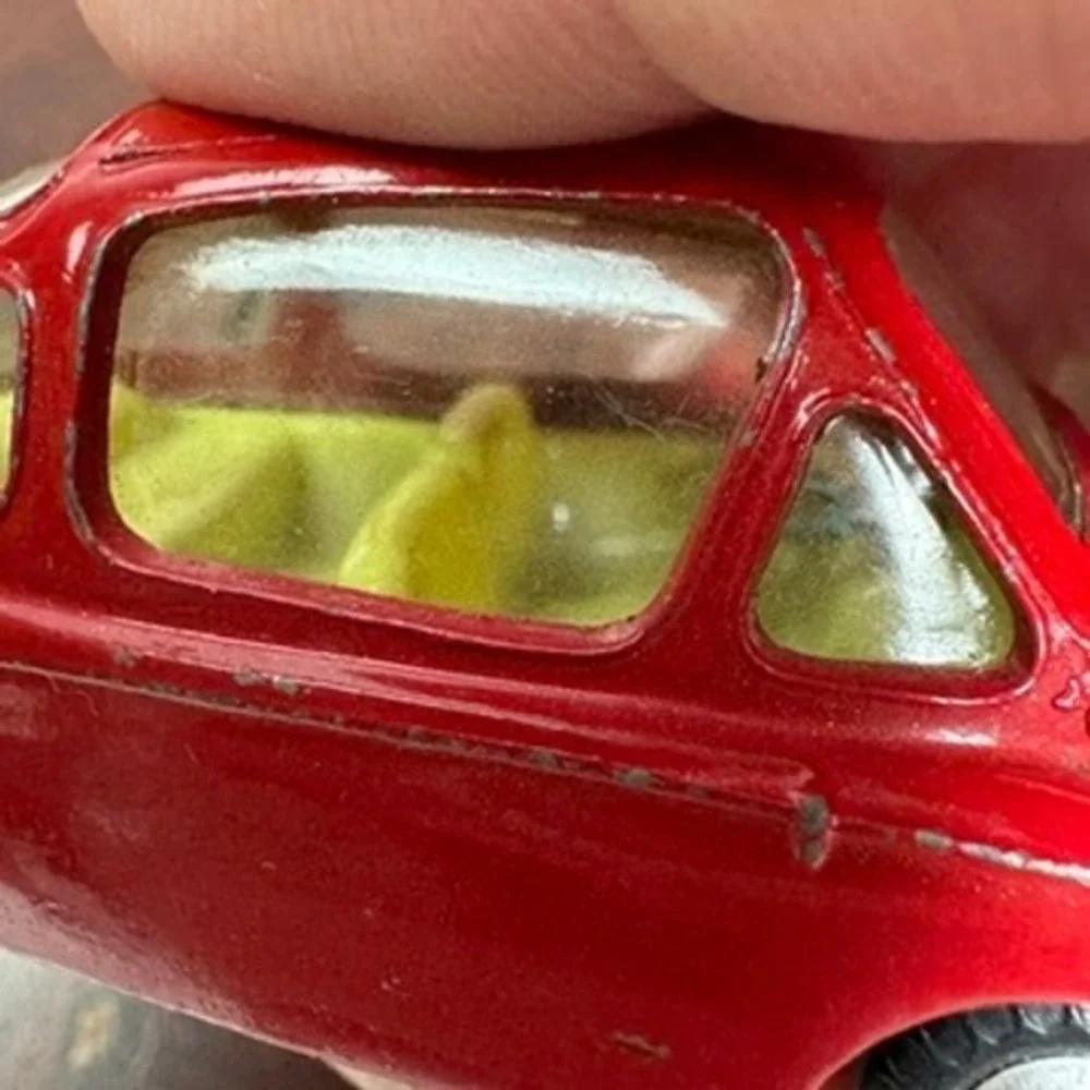 Vintage Red Heinkel Kabine Bubble Car Die-Cast Miniature Microcar Toy